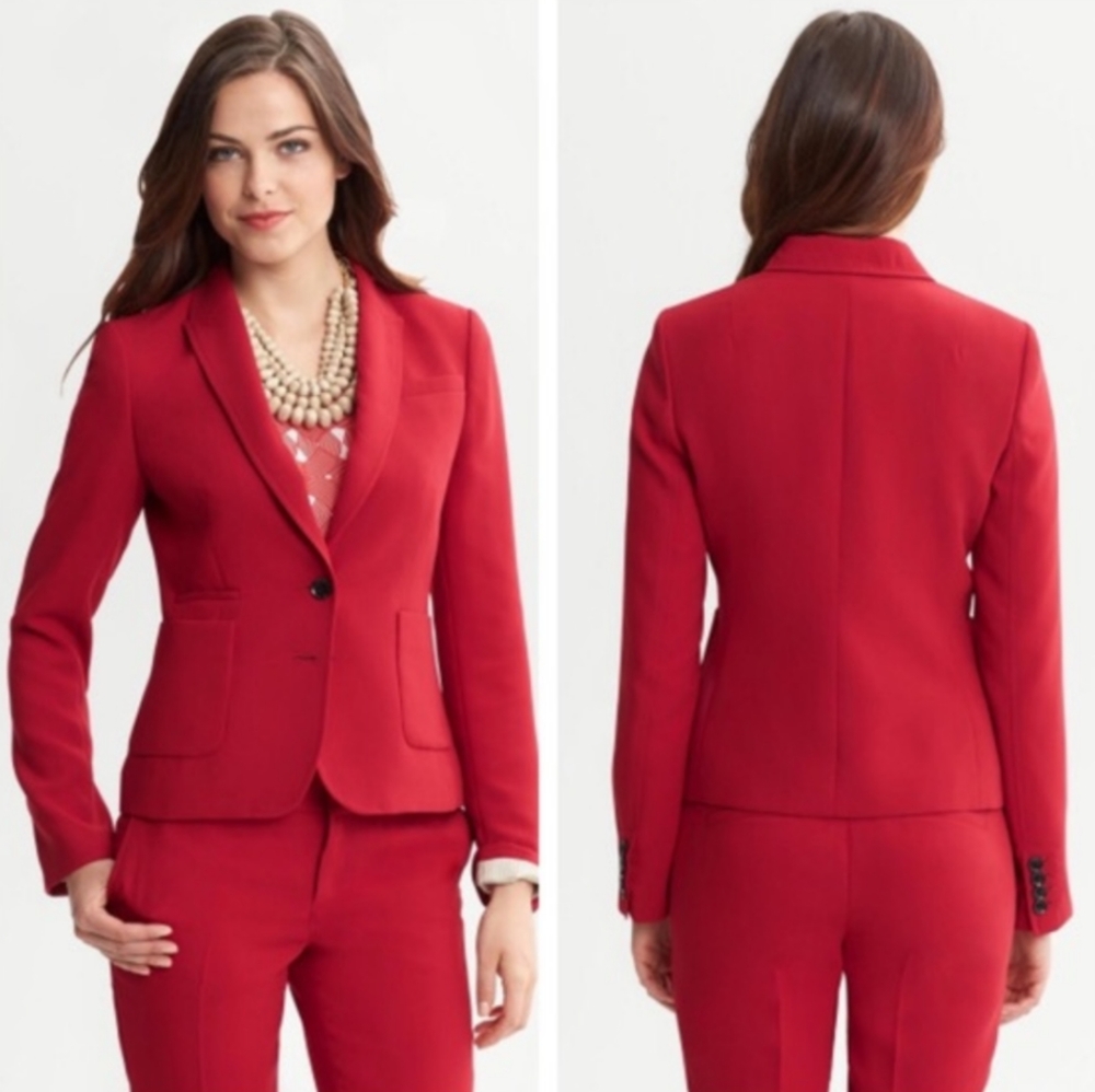 Banana Republic Red Pant Suit